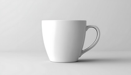 Obraz premium White cup of coffee or tea on a white background.