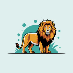 Majestic minimalist lion design illustration.