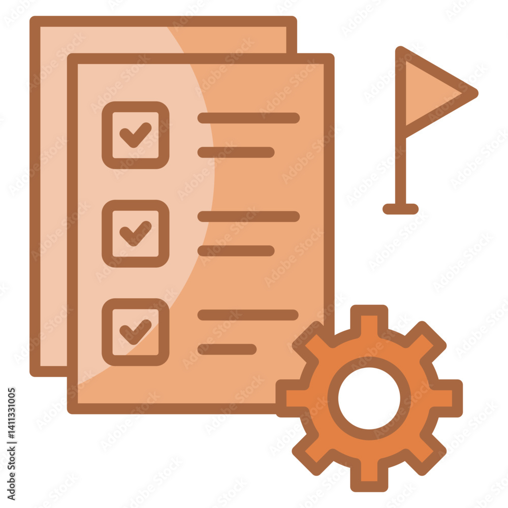 Poster goal setting icon element for design