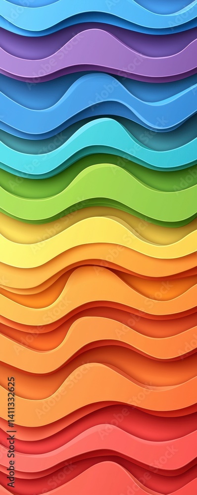 Poster colorful wave patterns abstract design digital artwork creative environment top-down view vibrant co
