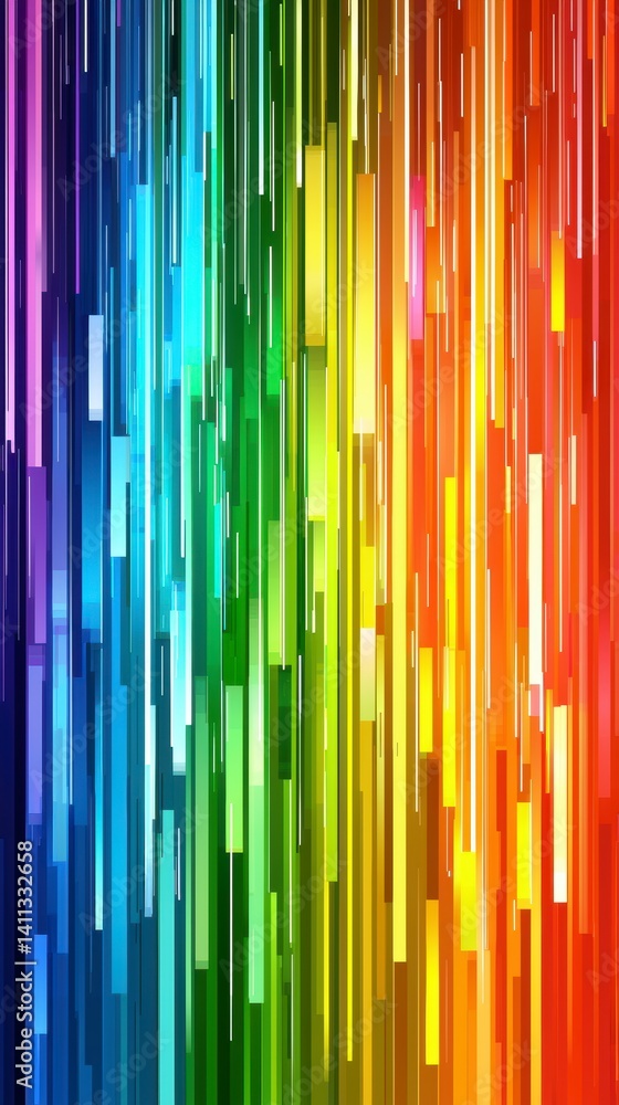 Poster vibrant colorful abstract lines digital art modern graphic design studio setting eye-level view crea