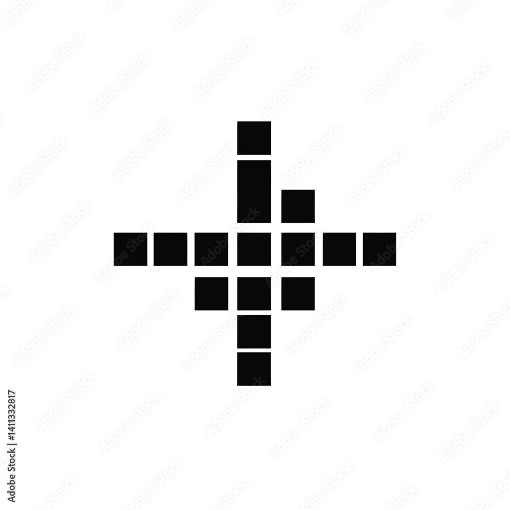 Aufkleber abstract pixel cross pattern simple geometric design isolated on white