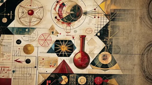 Abstract Geometric Composition: A Symphony of Shapes and Colors