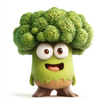 cute cartoon character gava tree isolated on white background 