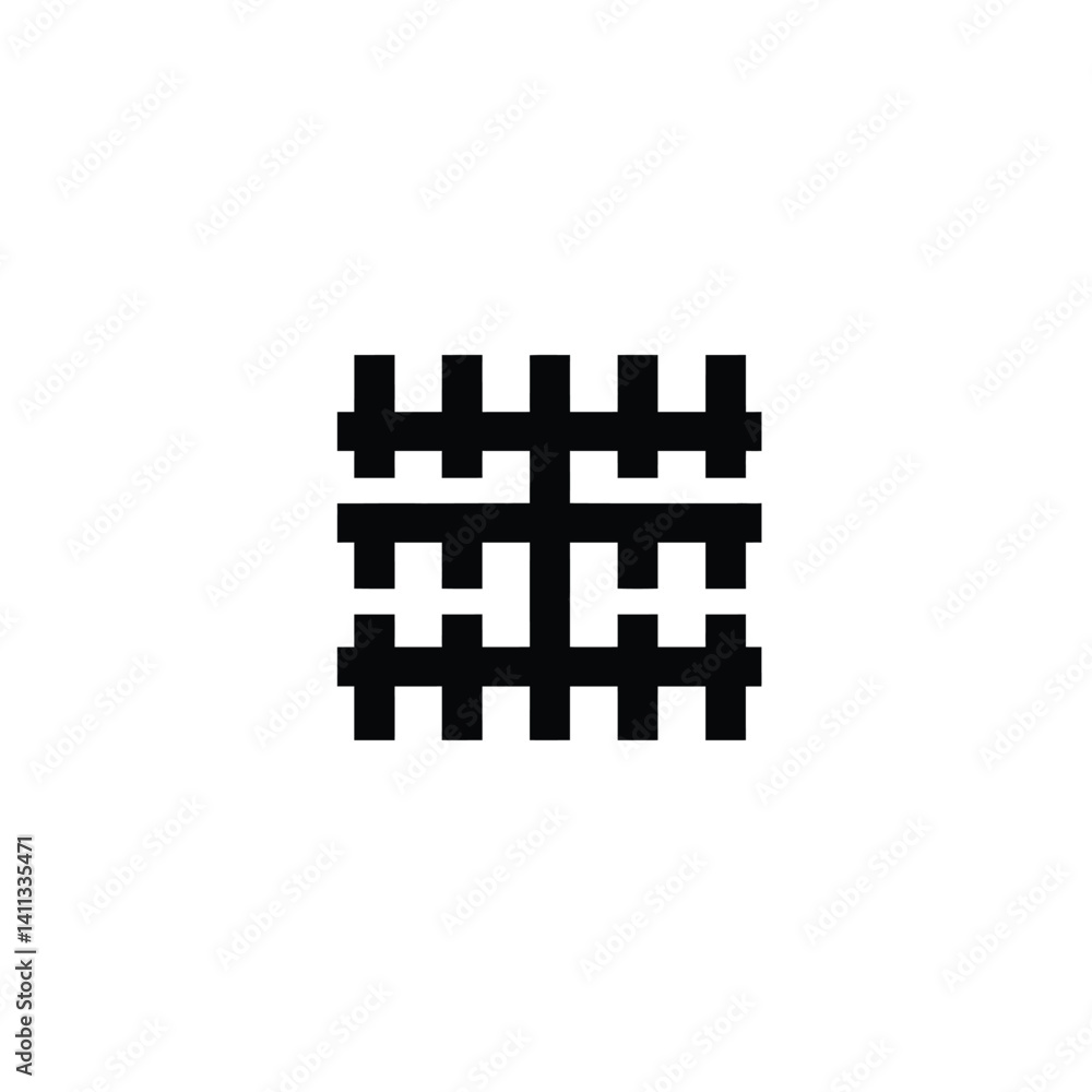 Poster abstract black and white geometric pattern rectangular shapes pixelated design background