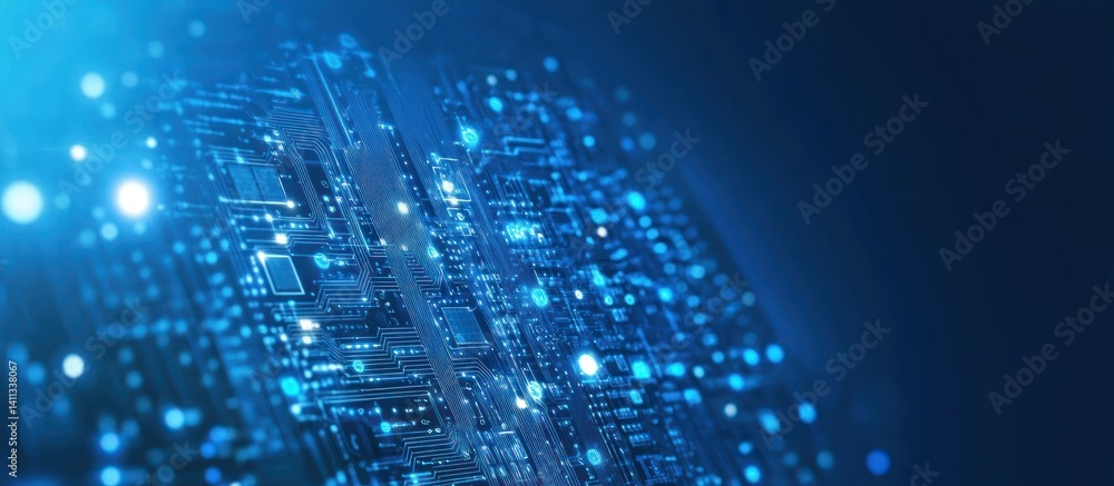 Aufkleber abstract illustration of a complex electronic circuit board conveying high tech connectivity and dat