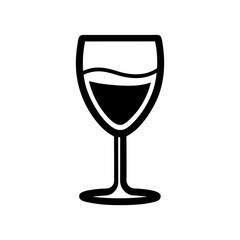 Wine Glass Icon Elegant Drinkware Vector Illustration Isolated on White


