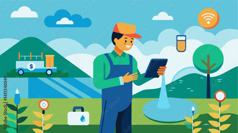Aufkleber by using iot technology to monitor water quality farmers can reduce the use of potentially harmful c