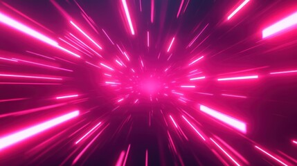 Hypnotic pink light streaks tunnel