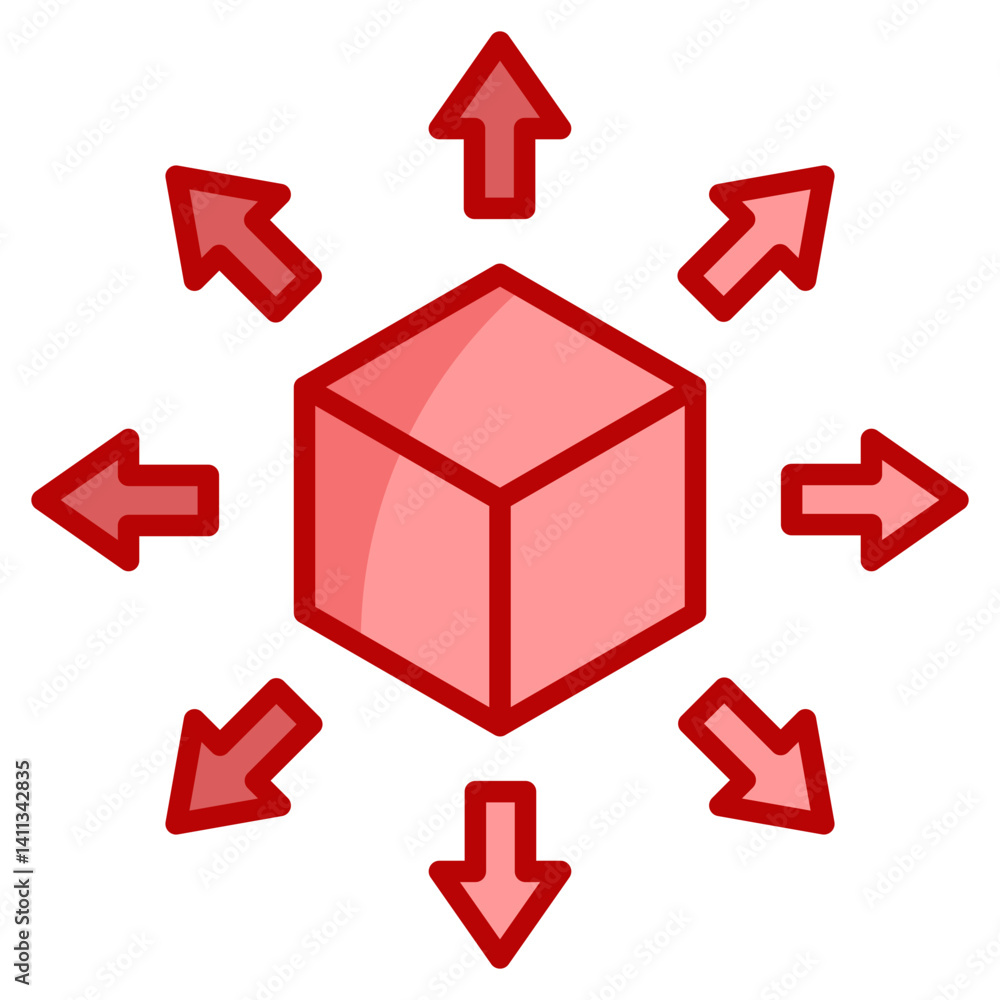 Poster distribution network icon element for design