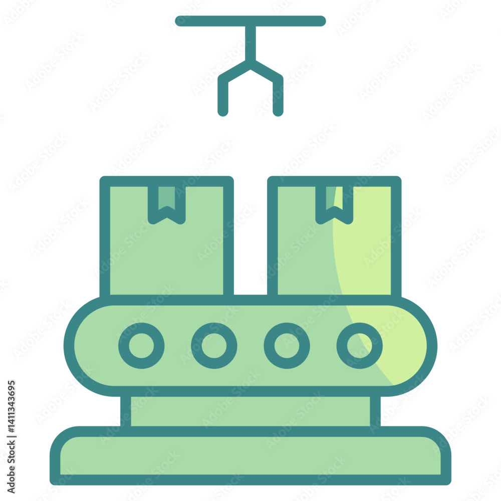Poster assembly line icon element for design