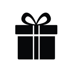 Black Gift Box Icon With Ribbon Vector Illustration For Celebrations