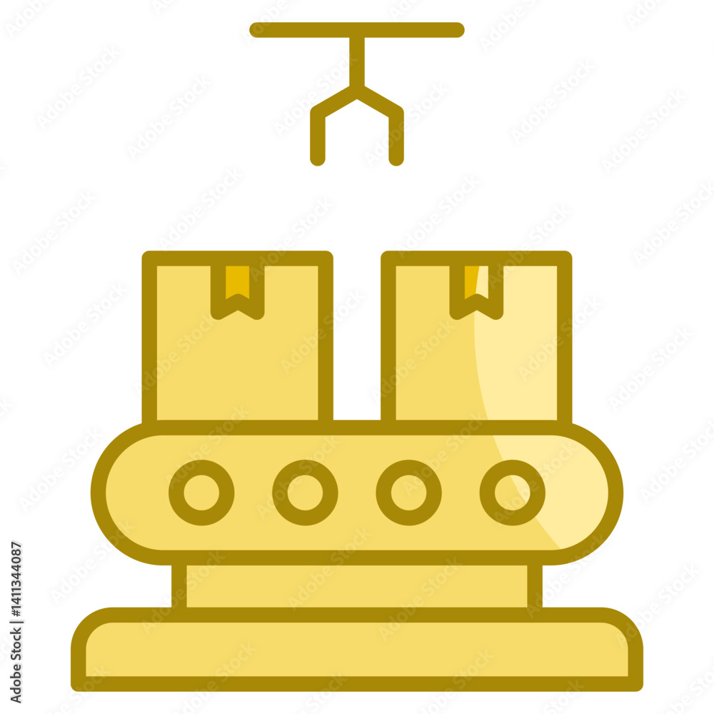 Aufkleber assembly line icon element for design