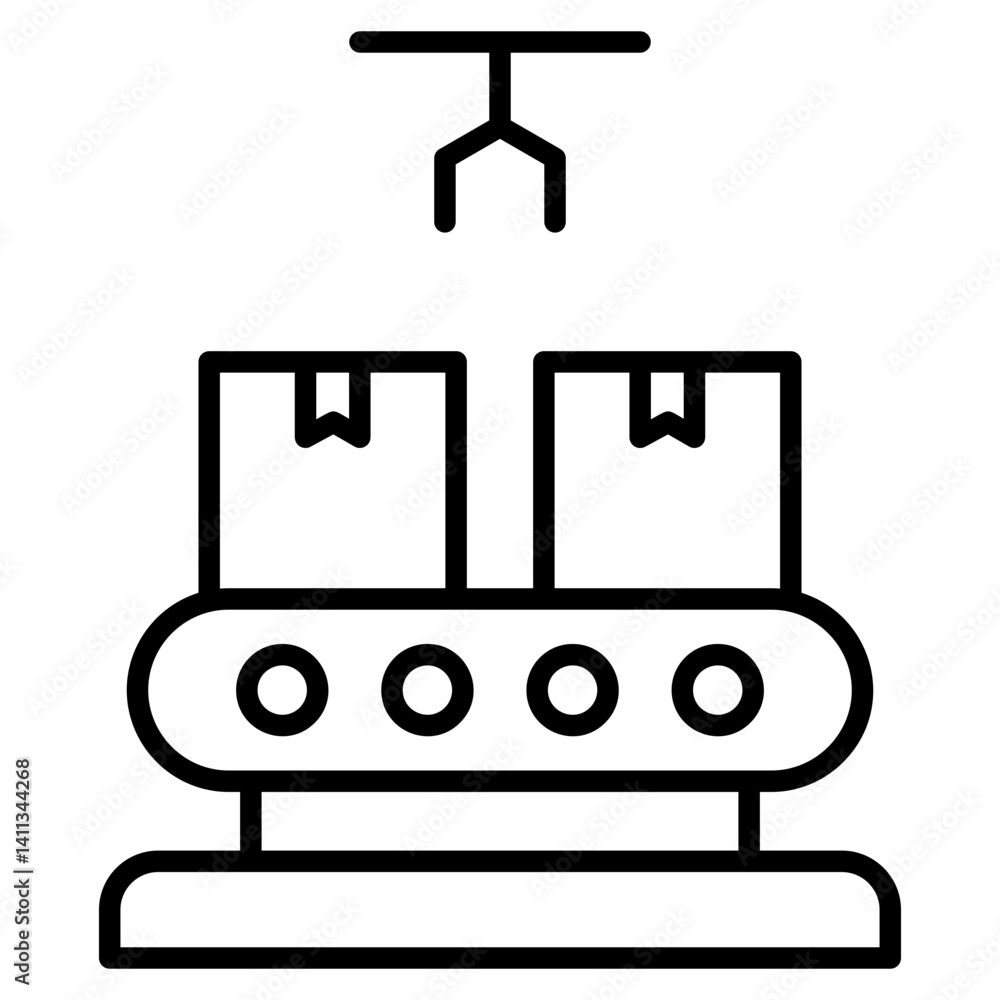 Poster assembly line icon element for design
