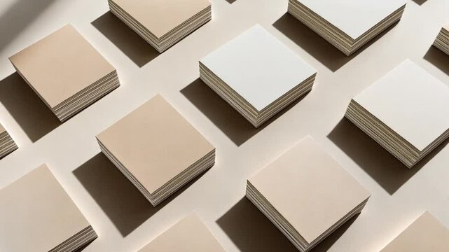 Neat Square Paper Stacks for Business Cards Background 50-100 Characters