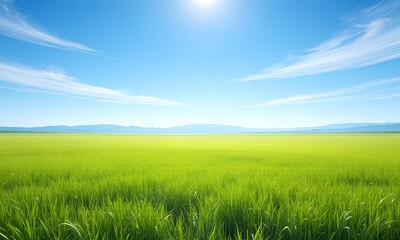 Fototapeta premium A view of greenery on an open field.