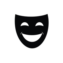Smiling Theatre Mask Icon Of Comedy Representing Joy And Happiness