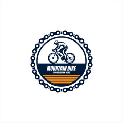 cycling race stylized symbol, outlined cyclist vector silhouette