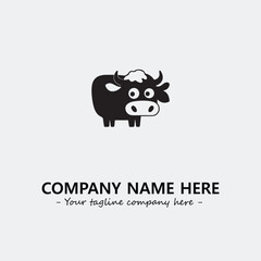 Cow illustration black and white for logo company vector image

