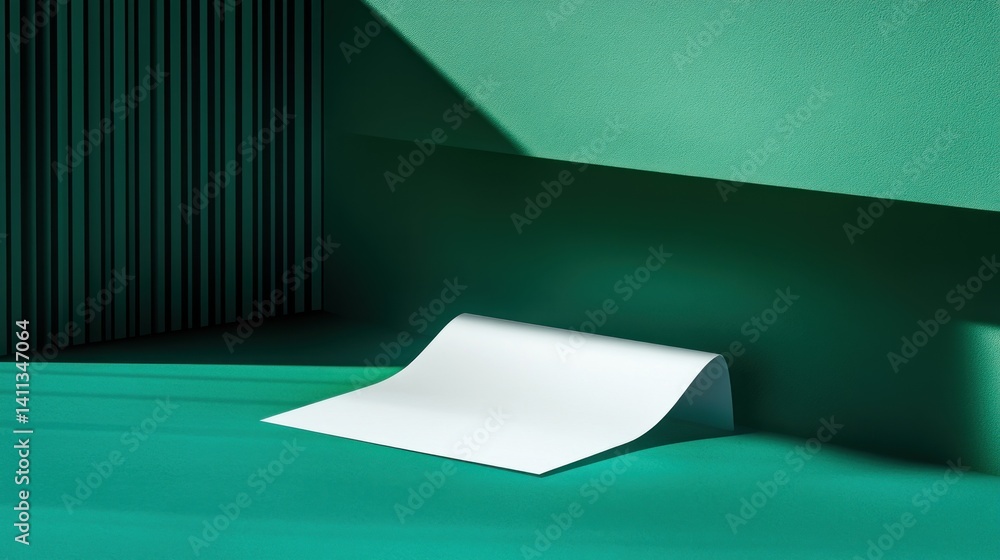 Poster a minimalist showcase with an evocative interplay of light and shadow casting dynamic patterns on a 