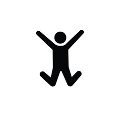 Jumping For Joy Silhouette Icon Celebrating Happiness And Positive Energy