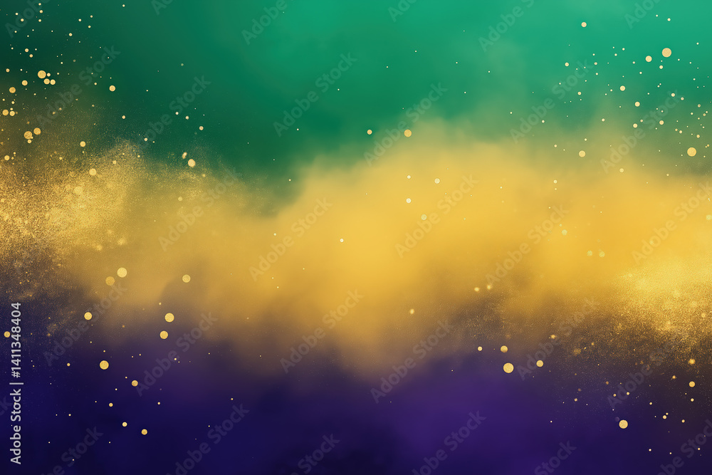Poster colorful abstract background with swirling patterns and sparkling particles at night