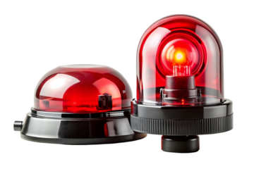 Red Emergency Warning Light   isolated on white background. A warning  Emergency Light   illustration on white