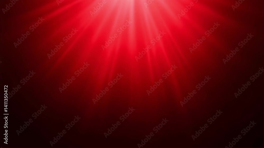 Poster bright red abstract background with rays of light shining down and soft gradients for dynamic visual