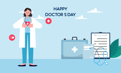 National doctor's day hand drawn background