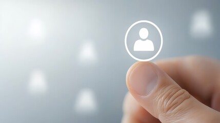 Illuminated digital button activated by human finger touch interface interaction and technological advancement