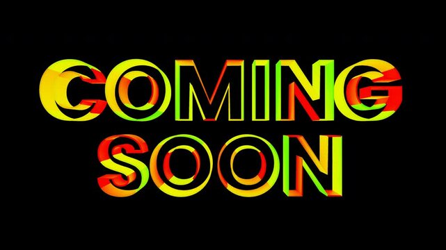 3D Animation of Coming Soon | Alpha Channel