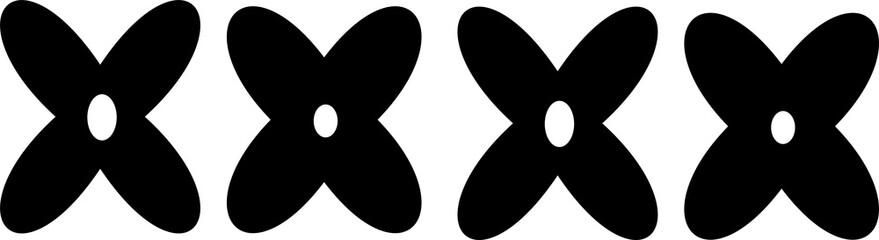 Set of flowers isolated on transparent background