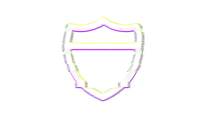 Icon route interstate is distorted. Glitch. Noise, chromatic aberration, geometric distortion