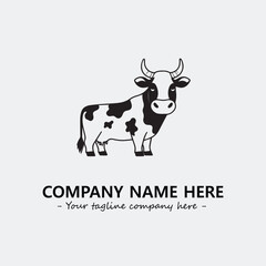Cow illustration black and white for logo company vector image
