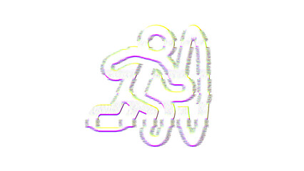 Icon portal enter is distorted. Glitch. Noise, chromatic aberration, geometric distortion