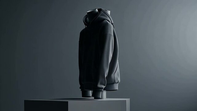 Premium Black Hoodie Mockup Display, High-Quality Fabric and Design Showcase
