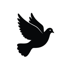 Obraz premium Black Bird Silhouette Isolated On White Background Graphic Resource Element