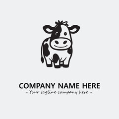 Cow illustration black and white for logo company vector image
