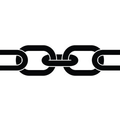 Black Chain Links On White Background Seamless Metal Connection Strength Security