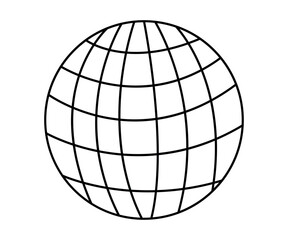 Earth Globe Outline Symbol Vector Illustration