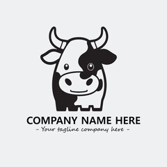 Cow illustration black and white for logo company vector image
