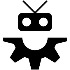 Robot Glyph Icon Style