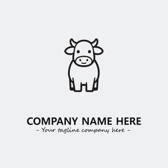 Cow illustration black and white for logo company vector image
