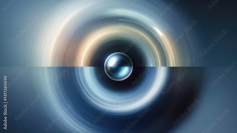 Poster orbital dynamics: an abstract representation of a celestial sphere suspended in an elegant display o