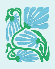 Fototapeta premium AESTHETIC BLOOMING FLOWER DIGITAL ILLUSTRATION