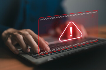 alert cyber attack, symbol threat on the network. concept of a security warn system for hacker...