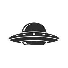 Black And White Ufo Silhouette Flying Saucer Extraterrestrial Vehicle Illustration