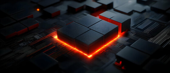 High-Tech Circuitry with Illuminated Core