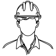 One line art architect portrait