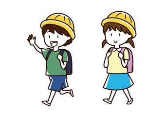 登校する新1年生